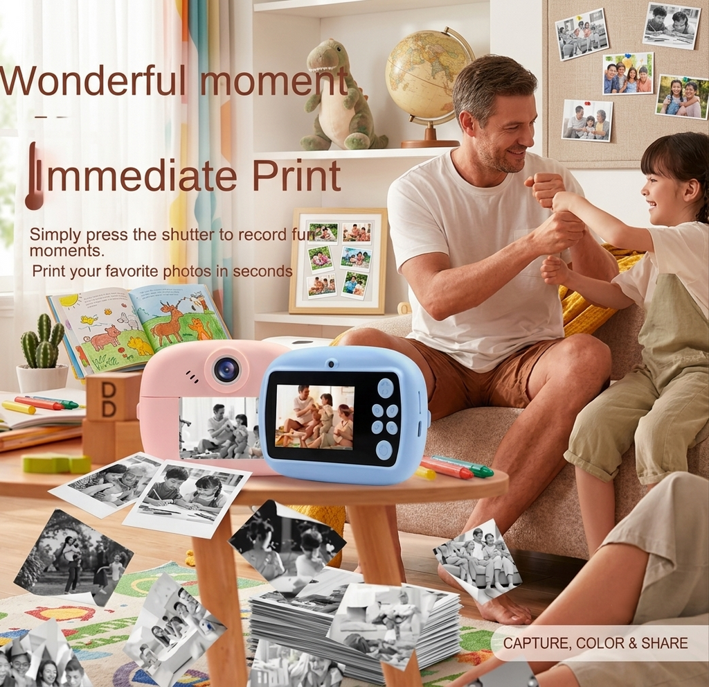 Instant Photo Printer Camera