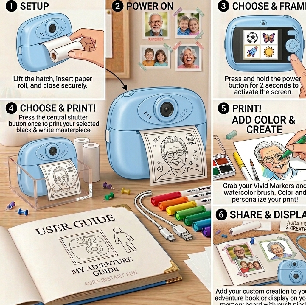 Instant Photo Printer Camera