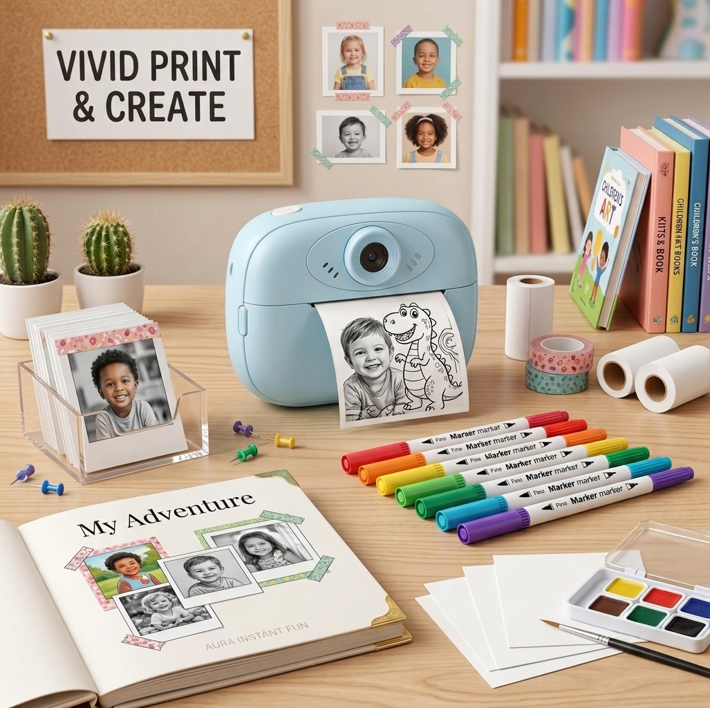 Instant Photo Printer Camera